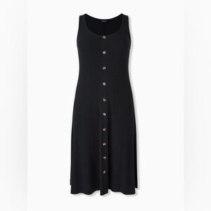 Torrid Black Sleeveless Button Midi Dress